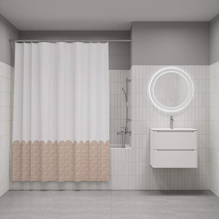 Штора д/ванной IDDIS 200*180см  полиэст. коричневый  BW03P18i11