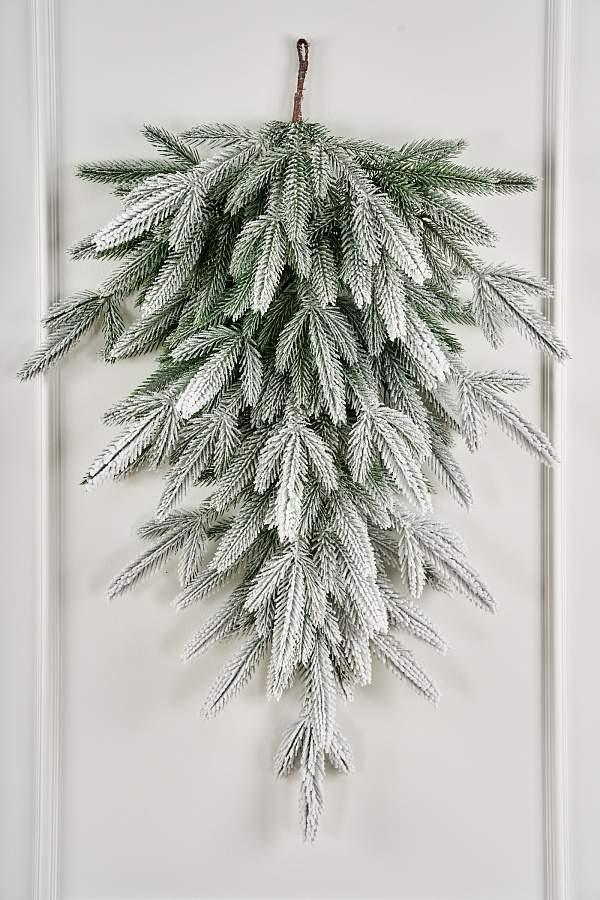 MAX CHRISTMAS Ветка хвои рождественская Кассиопея заснеженная 160см 100% литые веточки ВХКЗ 160