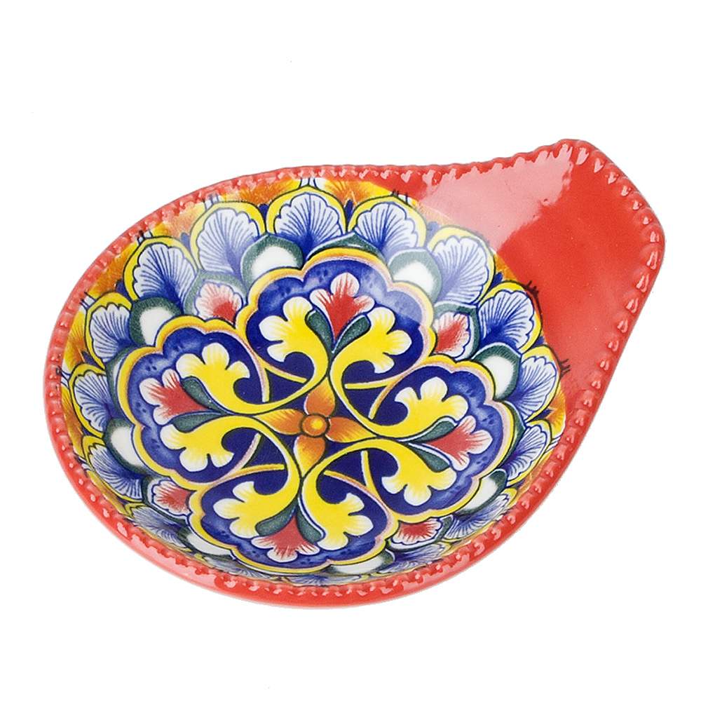 NOUVELLE HOME Arabesque красный Блюдце для оливок 0860107 12х10х3см