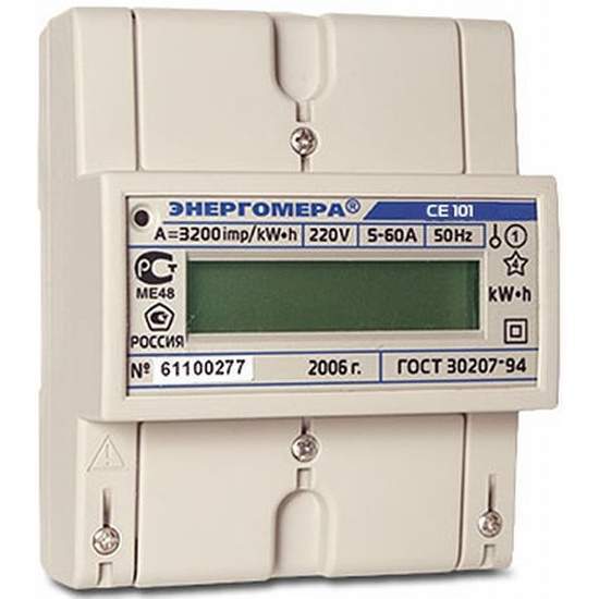 Счетчик Энергомера CE101  R5 145 1ф 5-60A 1класс точности ЭР  122216
