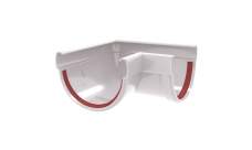 Угол желоба 90 град. унивесальный ПВХ Grand Line белый (RAL 9003)