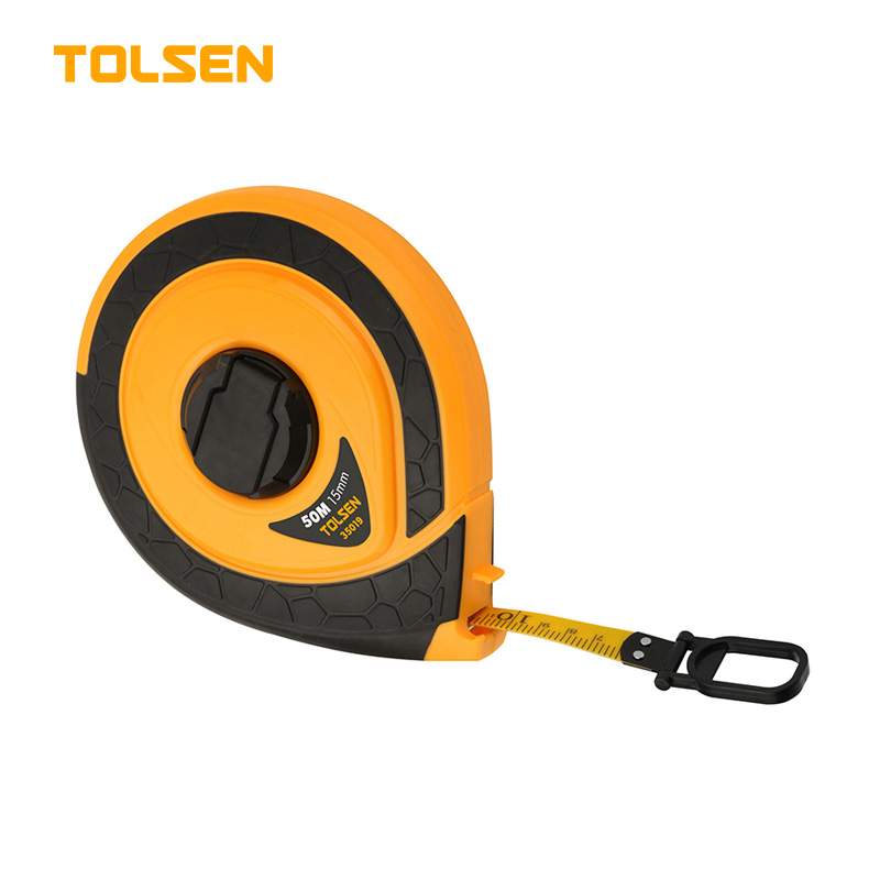 Лента мерная геодезическая TOLSEN Industrial 20мх15мм фибер.,зак.корпус  35017