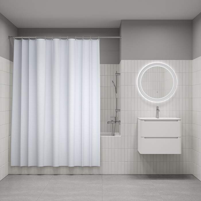 Штора д/ванной IDDIS 200*180см  полиэст. белый  DW01P18i11