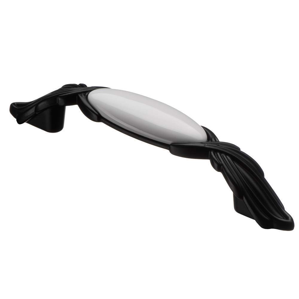 Ручка-скоба  SF17-11-96BL с фарфором  матов.черный  96мм