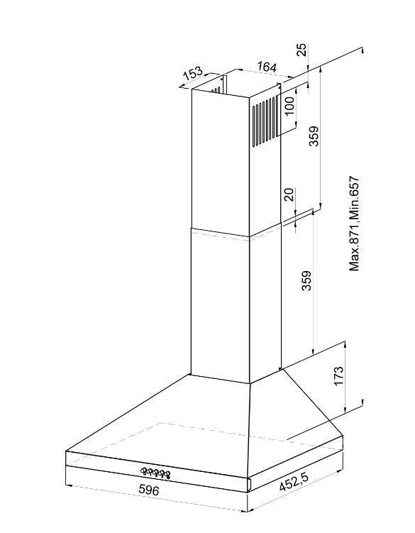 Кухонная вытяжка LEX BRIZ 600 BLACK  36746