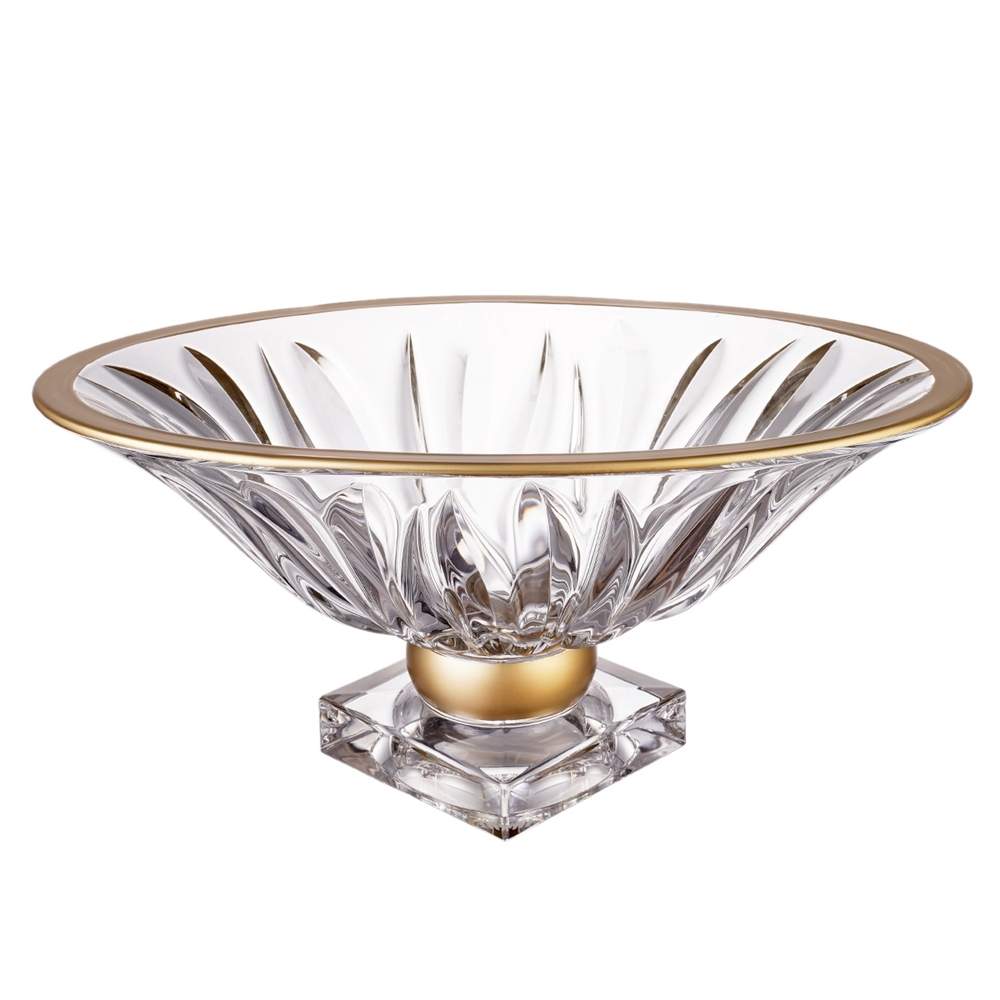 AS CRYSTAL Ваза Flame Gold 36см д/конфет и фруктов овальная матовое золото хрустальное стекло 45606