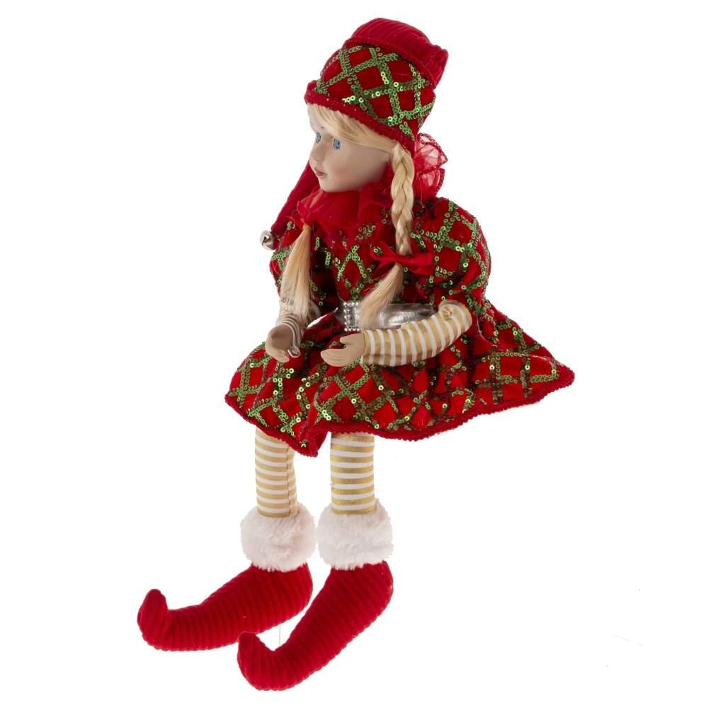 REMECO COLLECTION Игрушка набивная 776023 Девочка-Клоун (музыка,движение) красный/золото 16х12х40см 