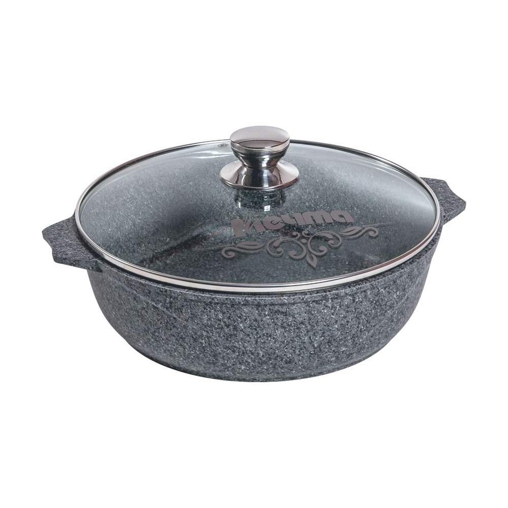 МЕЧТА Premium Gray Жаровня 33901 с крышкой 3л сверхпрочное АП покрытие 