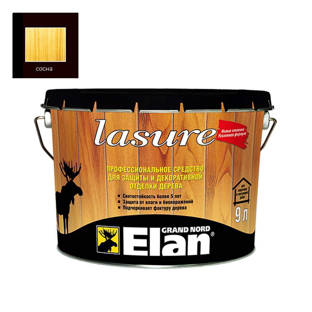 Лазурь долговечная Элан  9л  сосна