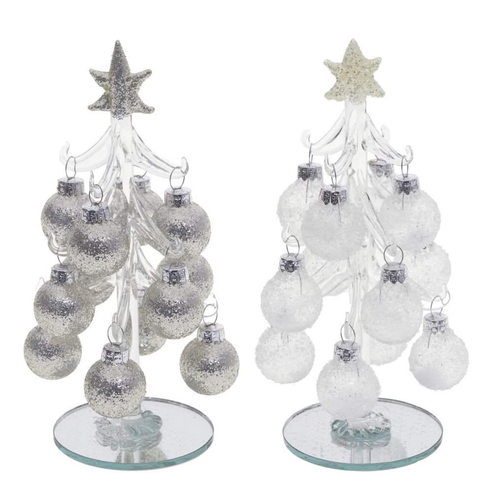REMECO COLLECTION Ёлочка 741076 декоративная с шарами 8х8х17см 2 вида (стекло)