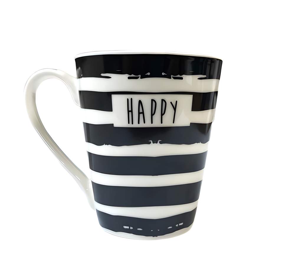 MARIGOLD Кружка Геометрия 310мл диз.1 черно-белая фарфор UG000183