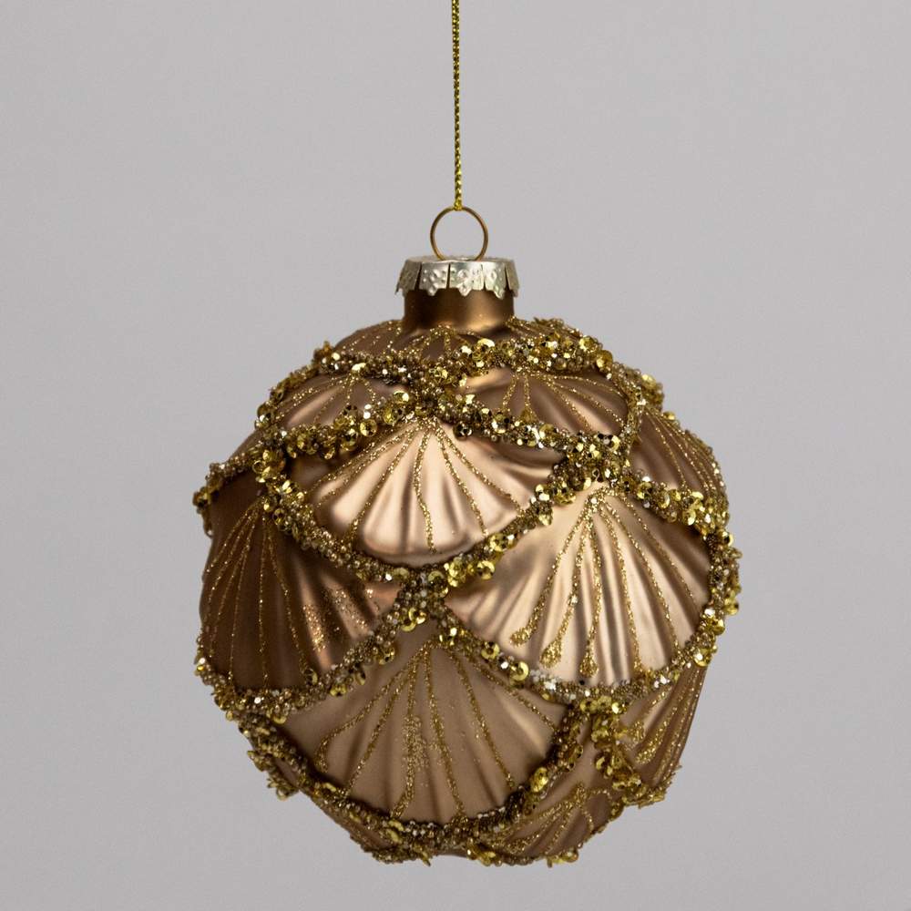 DECOLINE Игрушка елочная Шар 982307599 бронзовый 10см (стекло) 