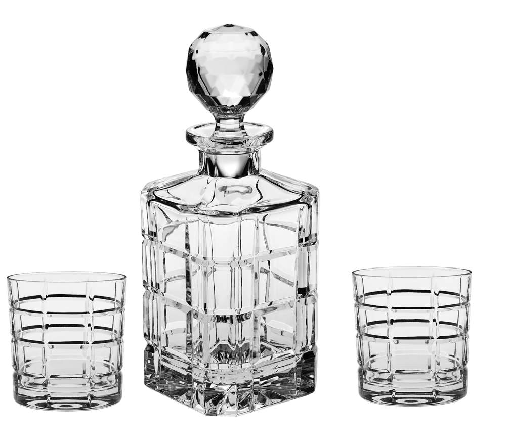 CRYSTAL BOHEMIA Набор Timesquare д/виски (штоф 800мл+2 стакана 320мл) 99999/9/11182/832 БПХ963