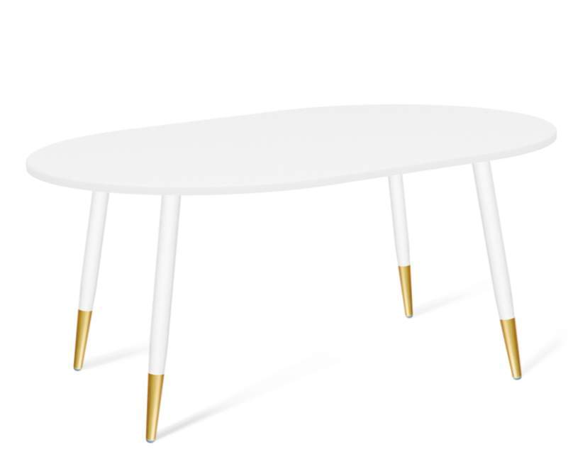 Стол Sheffilton SHT-TU 14/120/80 МДФ овальная металл/МДФ SHT-T163 белыймуар/золото/белый шагрень 