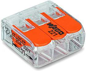 Клемма WAGO универс. компактная на 3х0,14-4,0  221-413