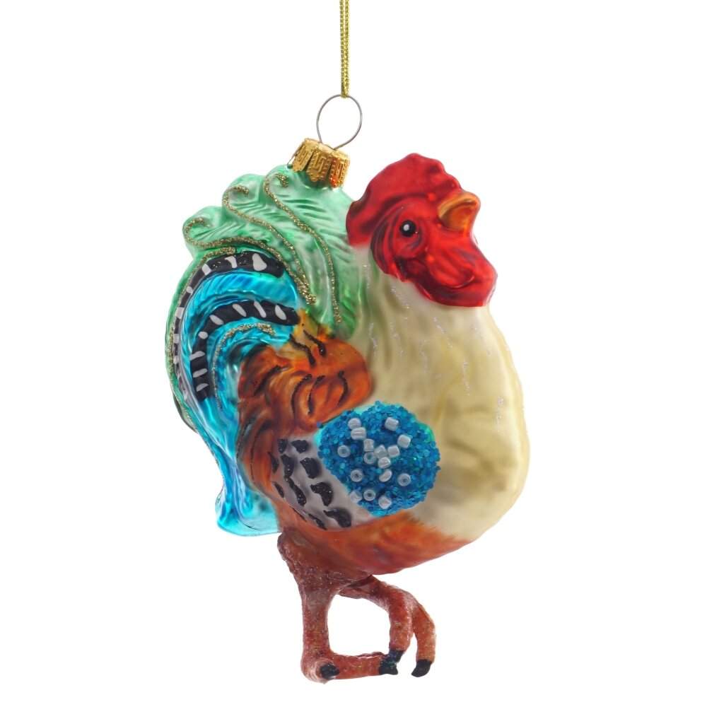 REMECO COLLECTION Игрушка елочная 809401 Петушок 8,5х5,5х12,5см (стекло) 