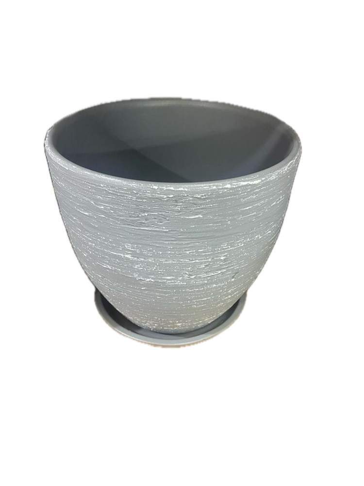 Горшок  Высокий овал Лофт Серо-белый №3 (D15) 1,4л СД277