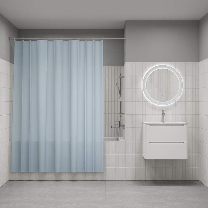 Штора д/ванной IDDIS 200*180см  полиэст. голубой  BS06P18i11