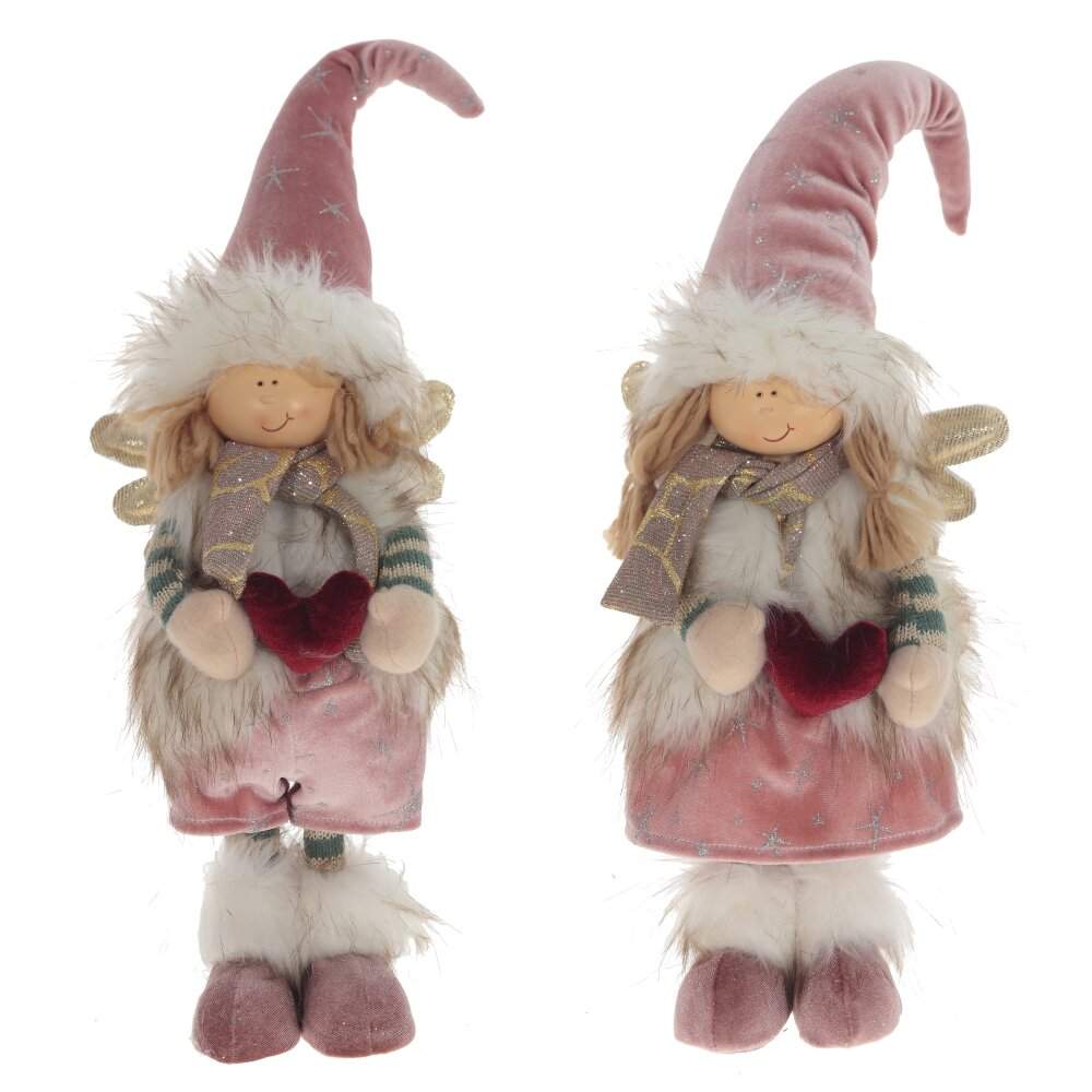 REMECO COLLECTION Игрушка набивная 791501 Ангел Мальчик/Девочка розовый/золото 17х12х52см 2 вида 