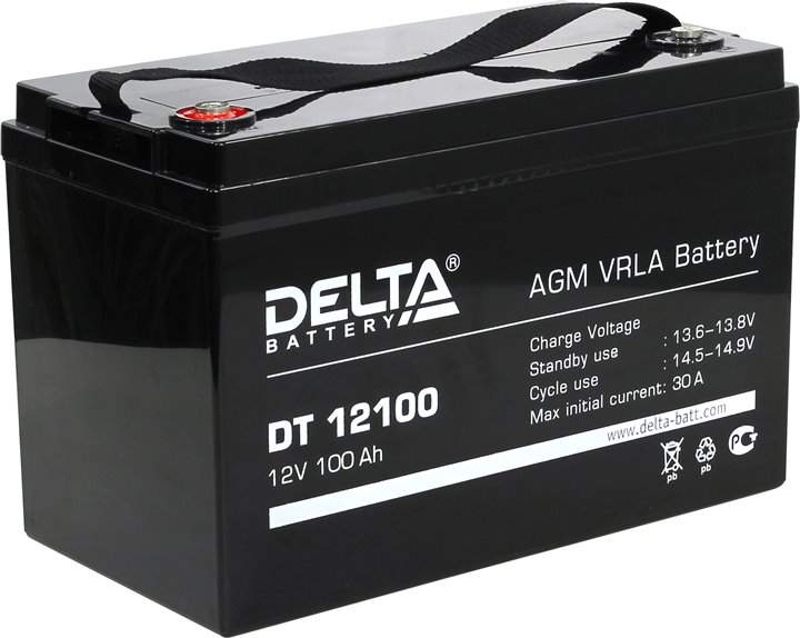 Аккумулятор DELTA DT 12100  12В/100 А/ч  АКБ 