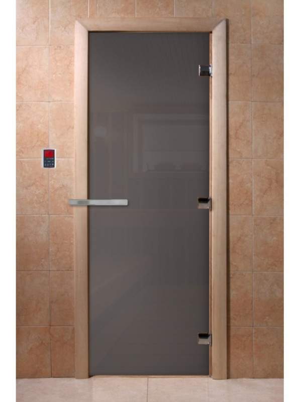 Дверь DoorWood стекло Графит 190х70см 8мм 3 петли Ольха DW02551