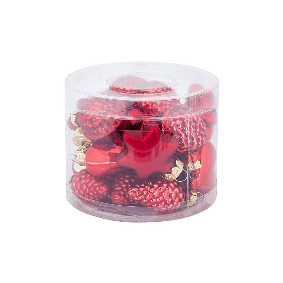 DECOLINE Набор украшений 4см/20шт микс красный (стекло) E17244-1