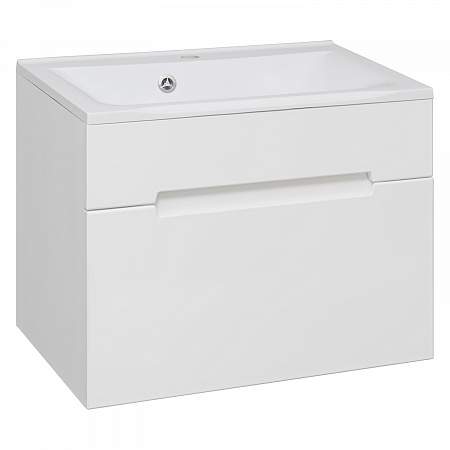 Тумба Olivia 1ящ. подв. 65см белый +умывальник Прима 65см/2065COLI/H