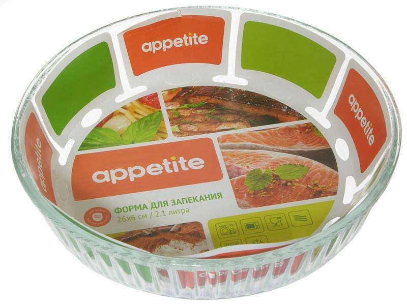 TM APPETITE Форма PL23 д/запекания круглая 2100мл рифленый борт d26см h4см 
