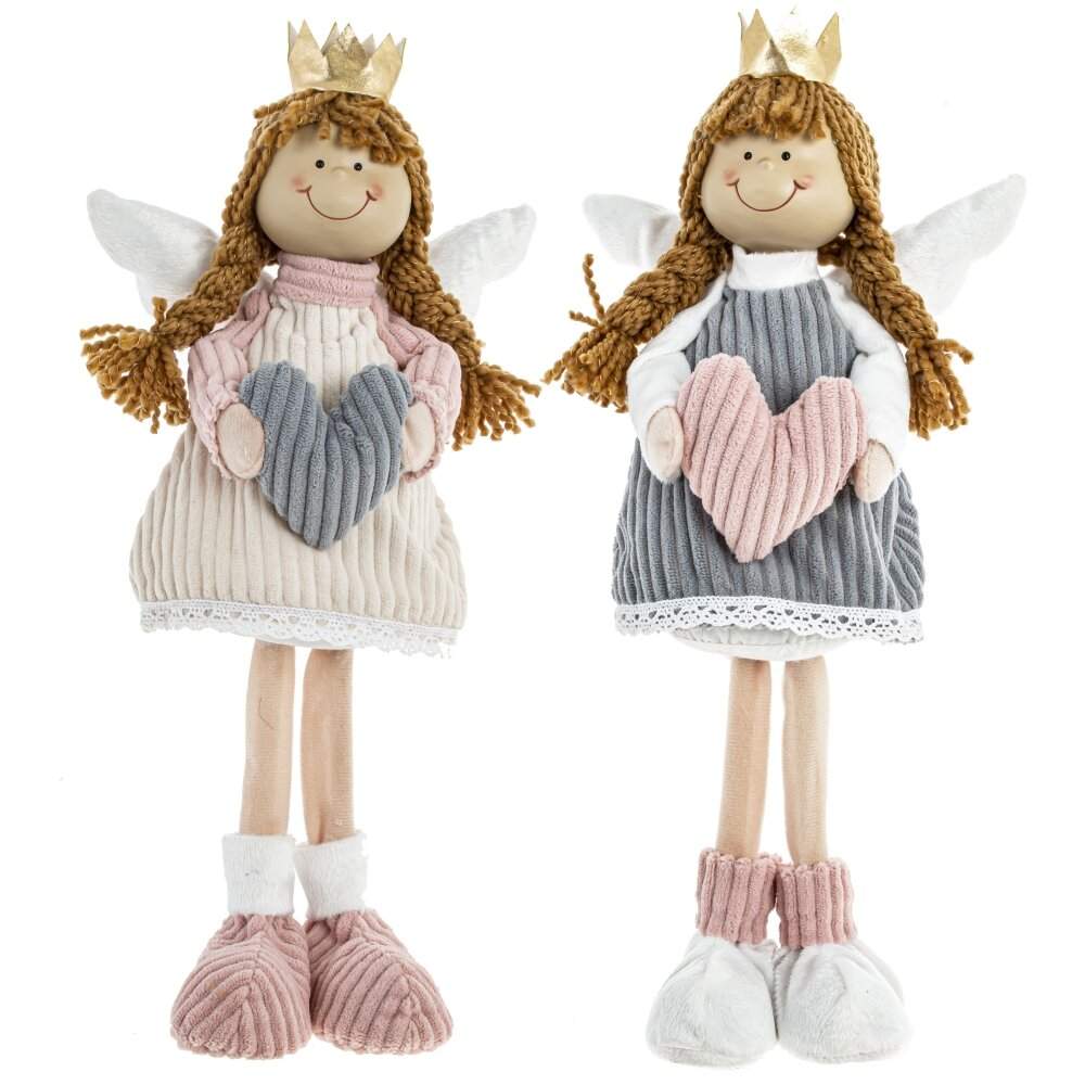 REMECO COLLECTION Игрушка набивная 791820 Ангел розовый/серый 19х12х38см 2 вида