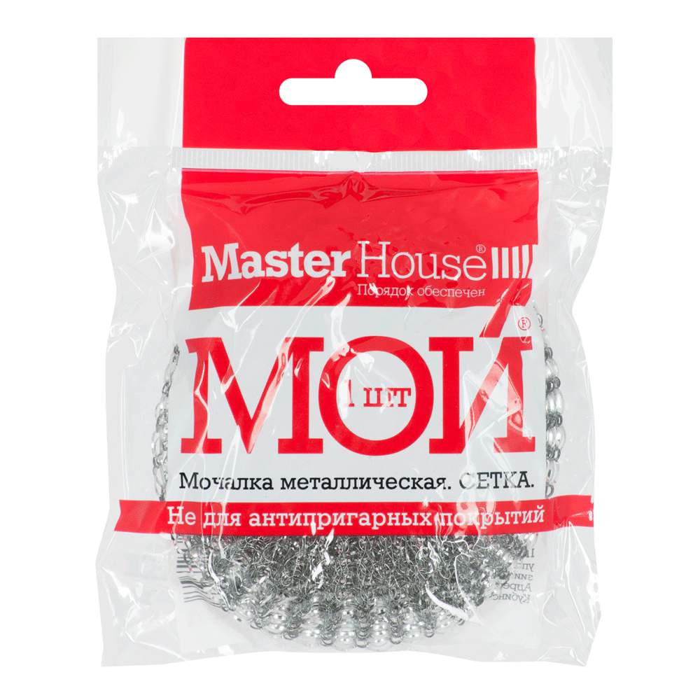 MASTERHOUSE Губка 60234 д/посуды (мочалка) металл Сетка "МОЙ"  