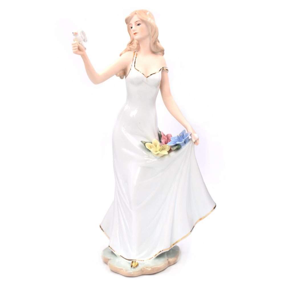 REMECO COLLECTION Статуэтка 657935 Девушка с птичкой фарфор 20х13х35см