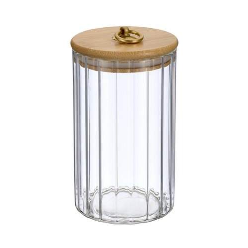 REGENT INOX Linea Torre Банка 93-HO-TO-01-800 д/сыпучих 800мл стекло с бамбуковой крышкой 