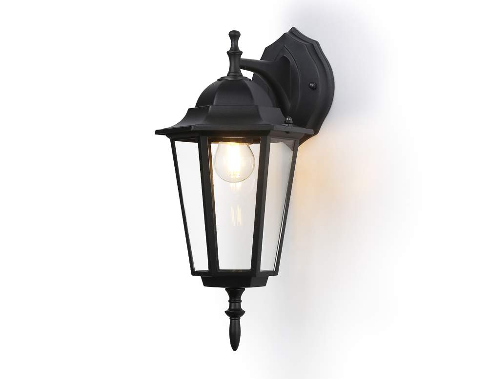 ST2018 BK/CL Светильник уличный настенный черный/прозр. IP54 E27 max 40W 360*150*210