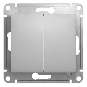Выключатель SE Glossa  Алюм.  2-кл СП  10A IP20 10AX  GSL000351