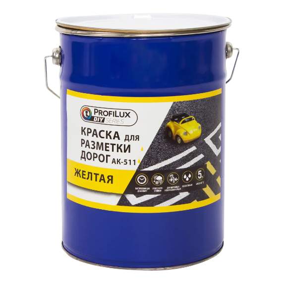 Краска  для разметки дорог Профилюкс DIY желтая 5 кг.  МП-00-004730
