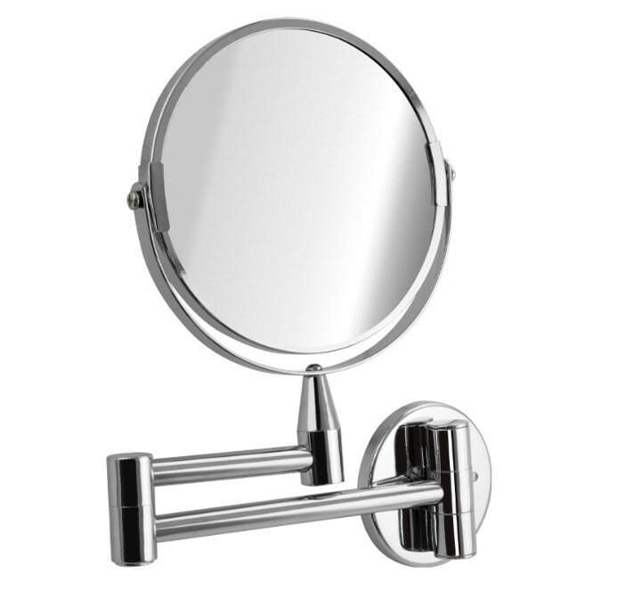Зеркало косметическое настенное большое раздвижное на коленце  нерж/хром  75270-2