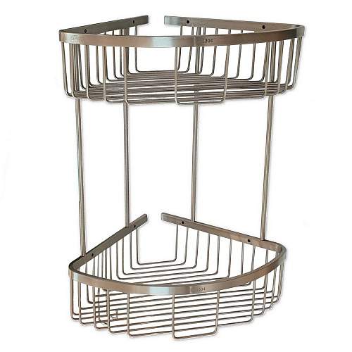 Полка GFmark 80361 22см двойная угловая овальная нерж/ст