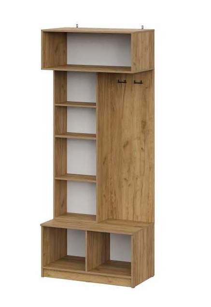 Авиньон  Вешалка с зеркалом  Дуб крафт золотой/Графит серый