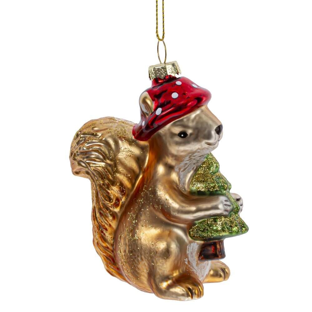 REMECO COLLECTION Игрушка елочная 812276 Белочка 8,5х4,5х11см (стекло)  