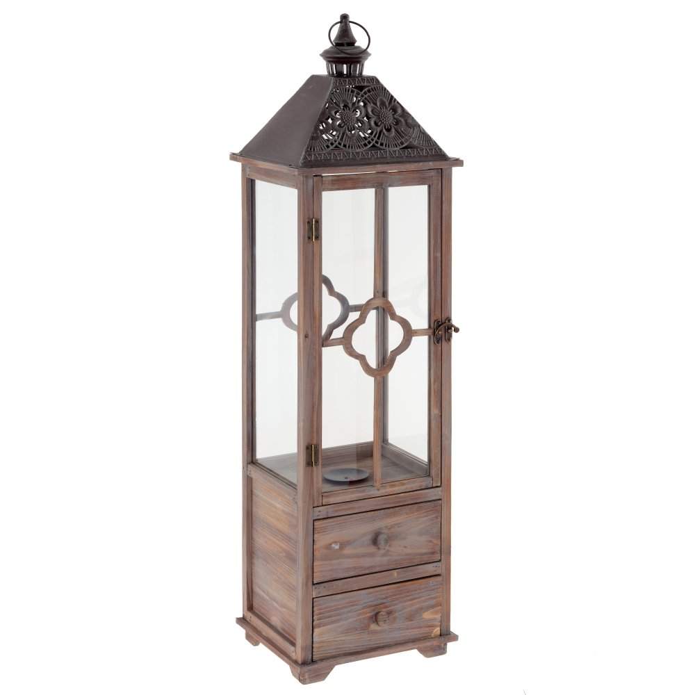 REMECO COLLECTION Подсвечник 757433 Фонарь с двумя ящиками L30 W25 H103см