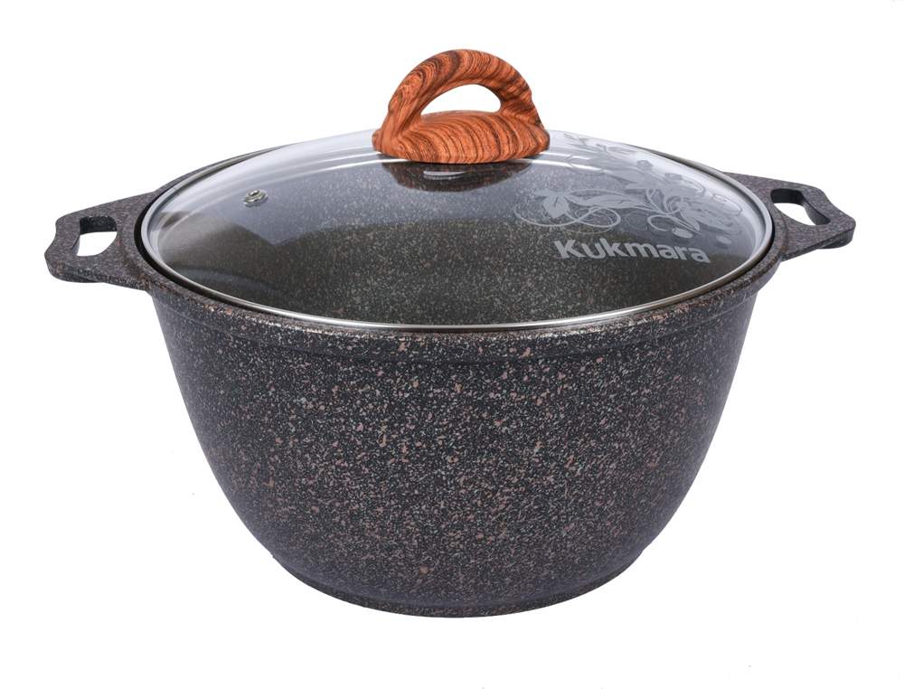 KUKMARA Кастрюля кго102а 10л 33х19см АП Granit Ultra (original) стеклянная крышка