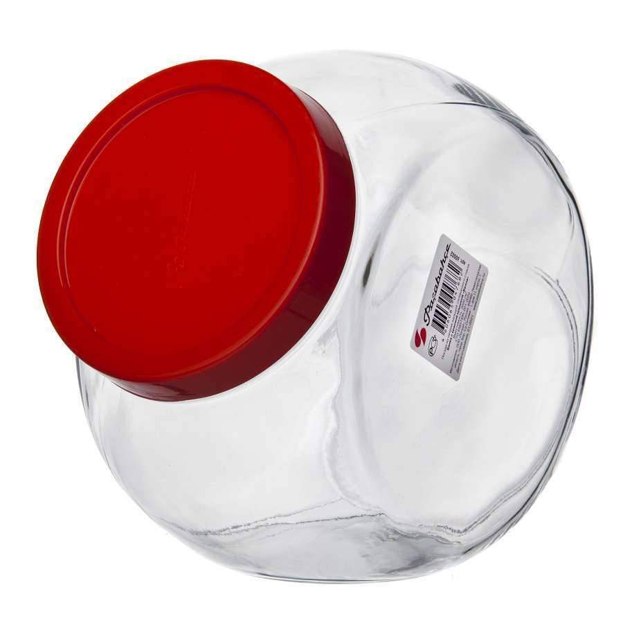 PASABAHCE Банка 80002 д/сыпучих 2000мл красная крышка