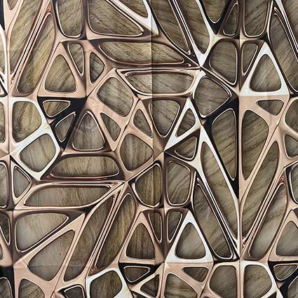 Штора д/ванной без колец 01-83  МЕДНЫЕ УЗОРЫ Санакс