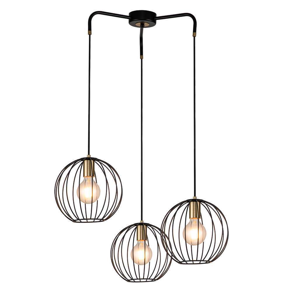 10176/3S Св-к подвесной Escada E27*60W Black/Brass 