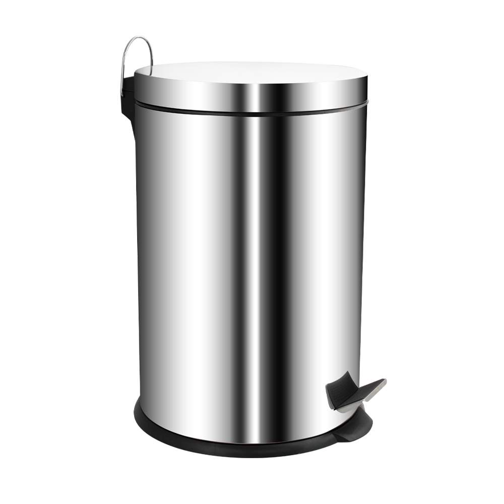 Ведро д/мусора 20л круглое с педаль с доводчиком  нерж. 410  Санакс 1120