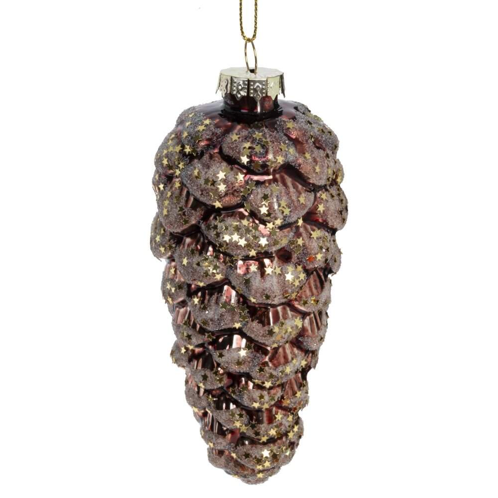 REMECO COLLECTION Игрушка елочная Шишка 779043 коричневый стекло 6х6х14см