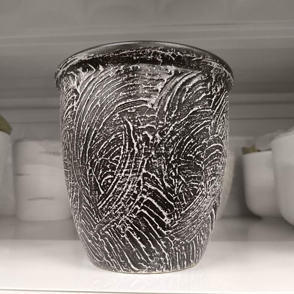 Горшок  Готика Шнур Габро серый №3 (D15) 1,9л СД012