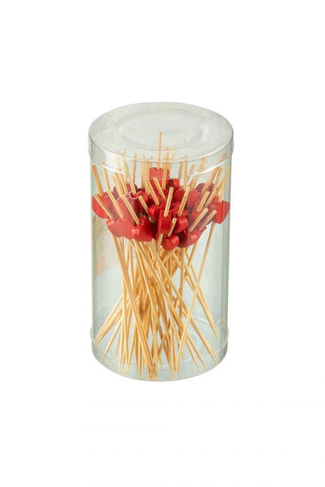 КАТУНЬ бамбук Палочки д/канапе Сердце 50шт красный КТ-ПК-Кр