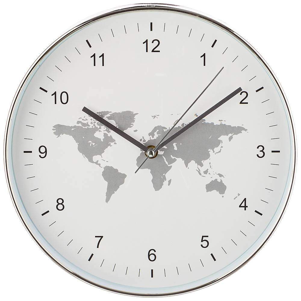 LEFARD Часы 220-393 World Map настенные d30см d29см белый пластик 