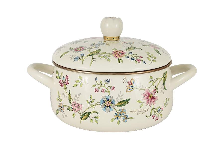 EJIRY Прованс Кастрюля 1,9л 18см эмаль EJ-PVR-18W